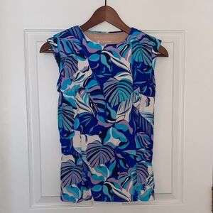 Coolibar Kaylana Tank S Blue Multicolor Isla Palm UPF 50+